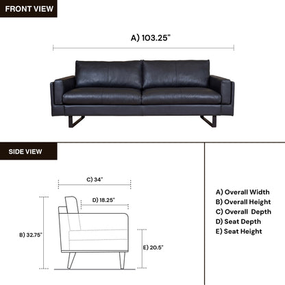 Fjords Endless Modern Leather Sofa with Feather Cushions
