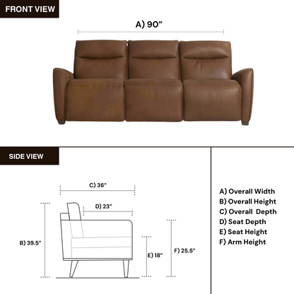 Bernhardt Sorrento 3-Seater Leather Power Motion Sofa