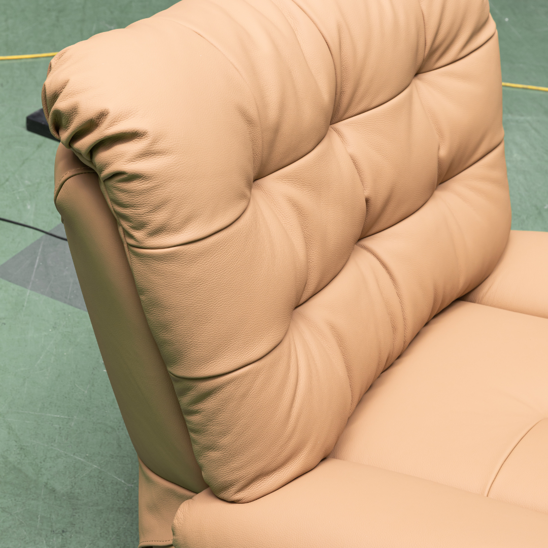 Klaussner Stella leather recliner seat cushion and comfort features for comfort design furniture