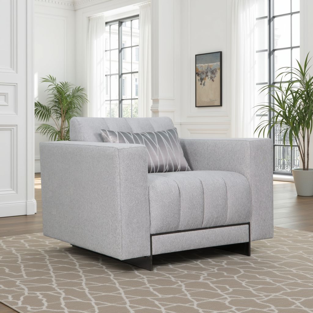 Klaussner Talento Tufted Fabric Chair with Track Arms