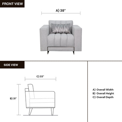 Klaussner Talento Tufted Fabric Chair with Track Arms