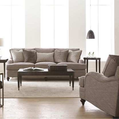 Bernhardt Tarleton Fabric Chair And A Half With Curved Arms