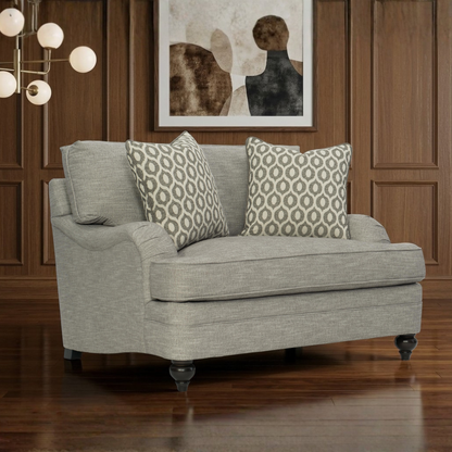 Bernhardt Tarleton Fabric Chair And A Half With Curved Arms