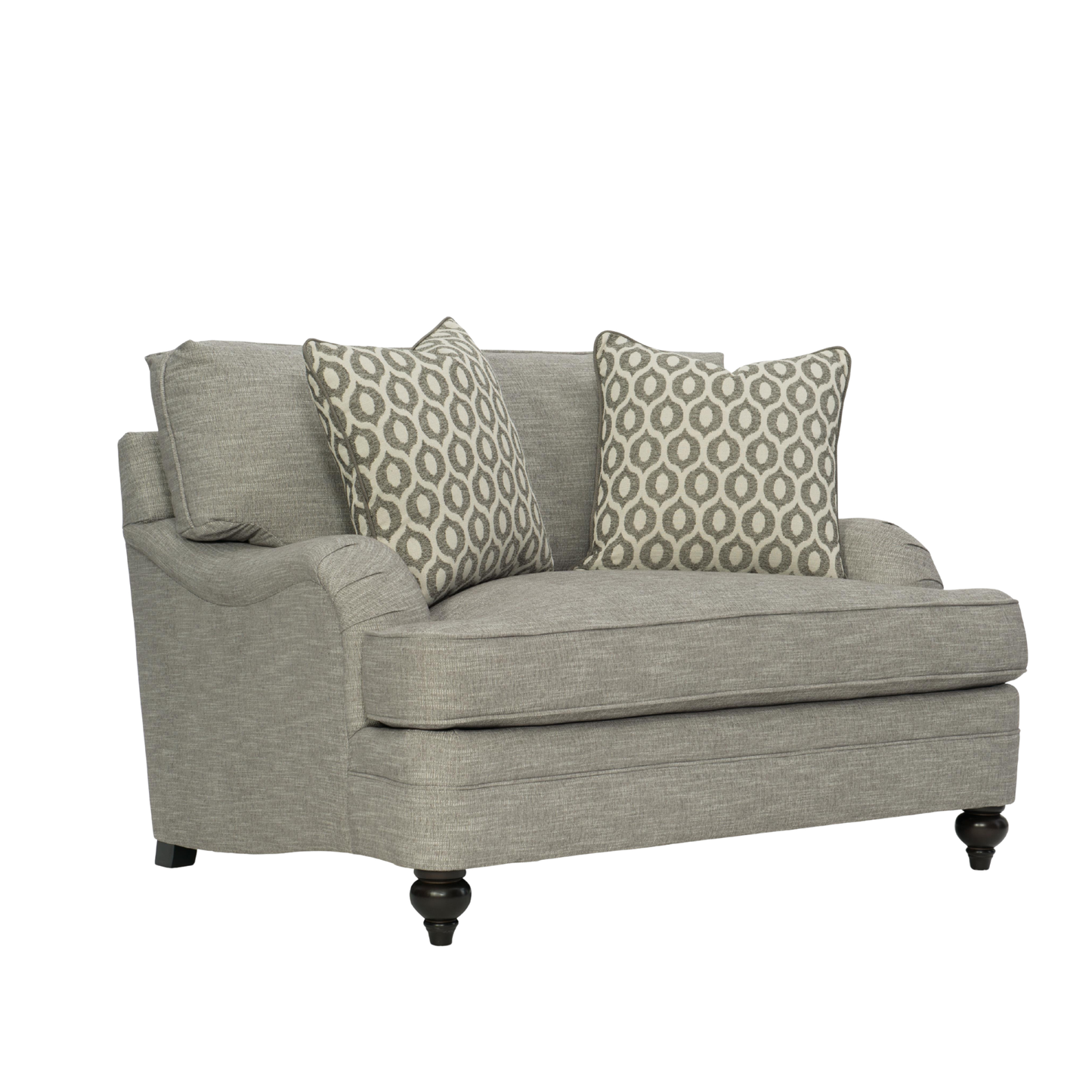 Bernhardt Tarleton Fabric Chair And A Half With Curved Arms