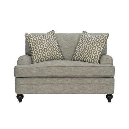 Bernhardt Tarleton Fabric Chair And A Half With Curved Arms