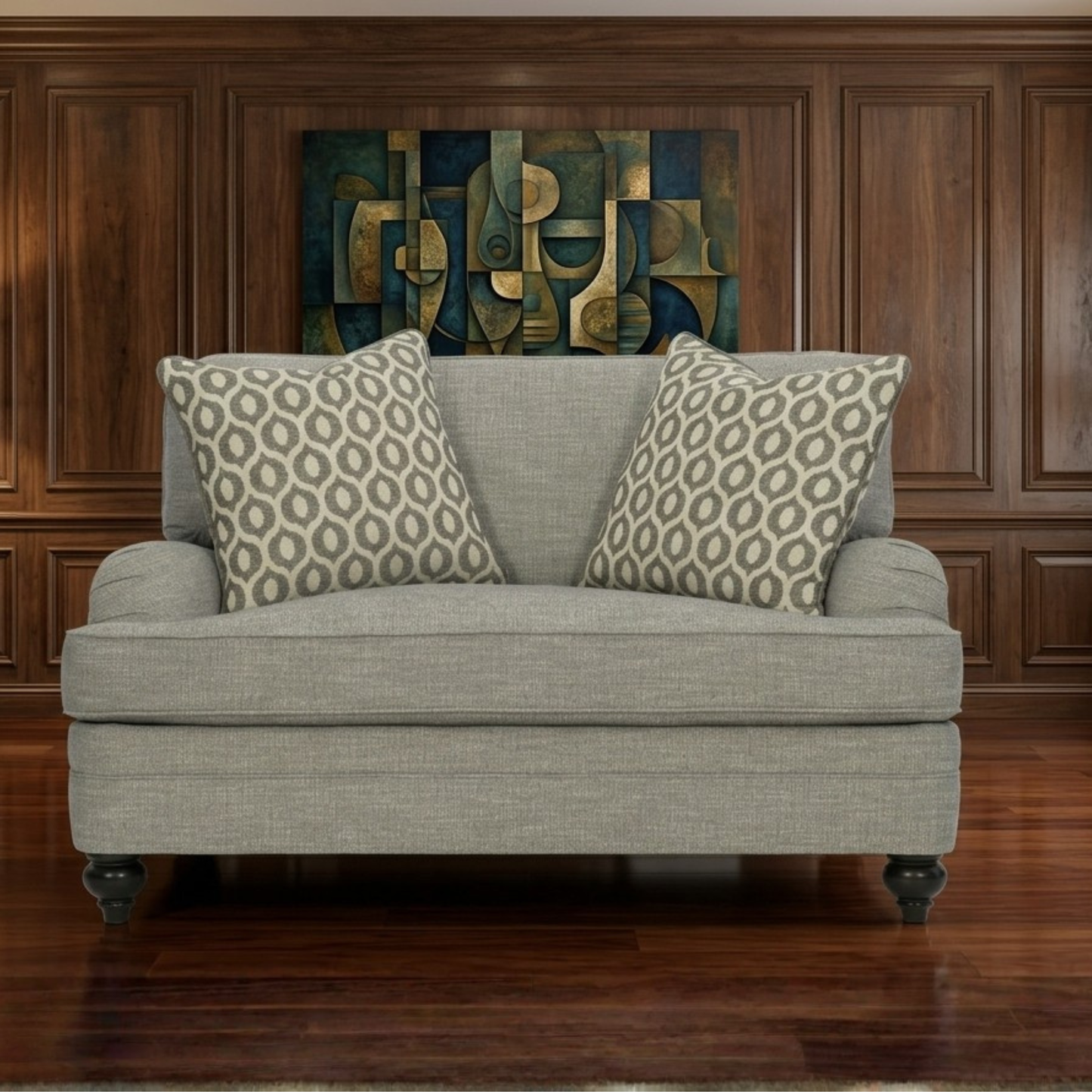 Bernhardt Tarleton Fabric Chair And A Half With Curved Arms