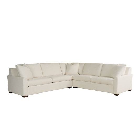 Universal Anna 3 Piece Sectional Sofa in Soft Cream Textured Fabric Seating