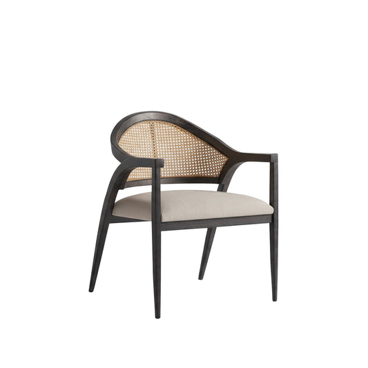 Universal Modern Upholstered Woven Back Accent Chair in Onyx Frame