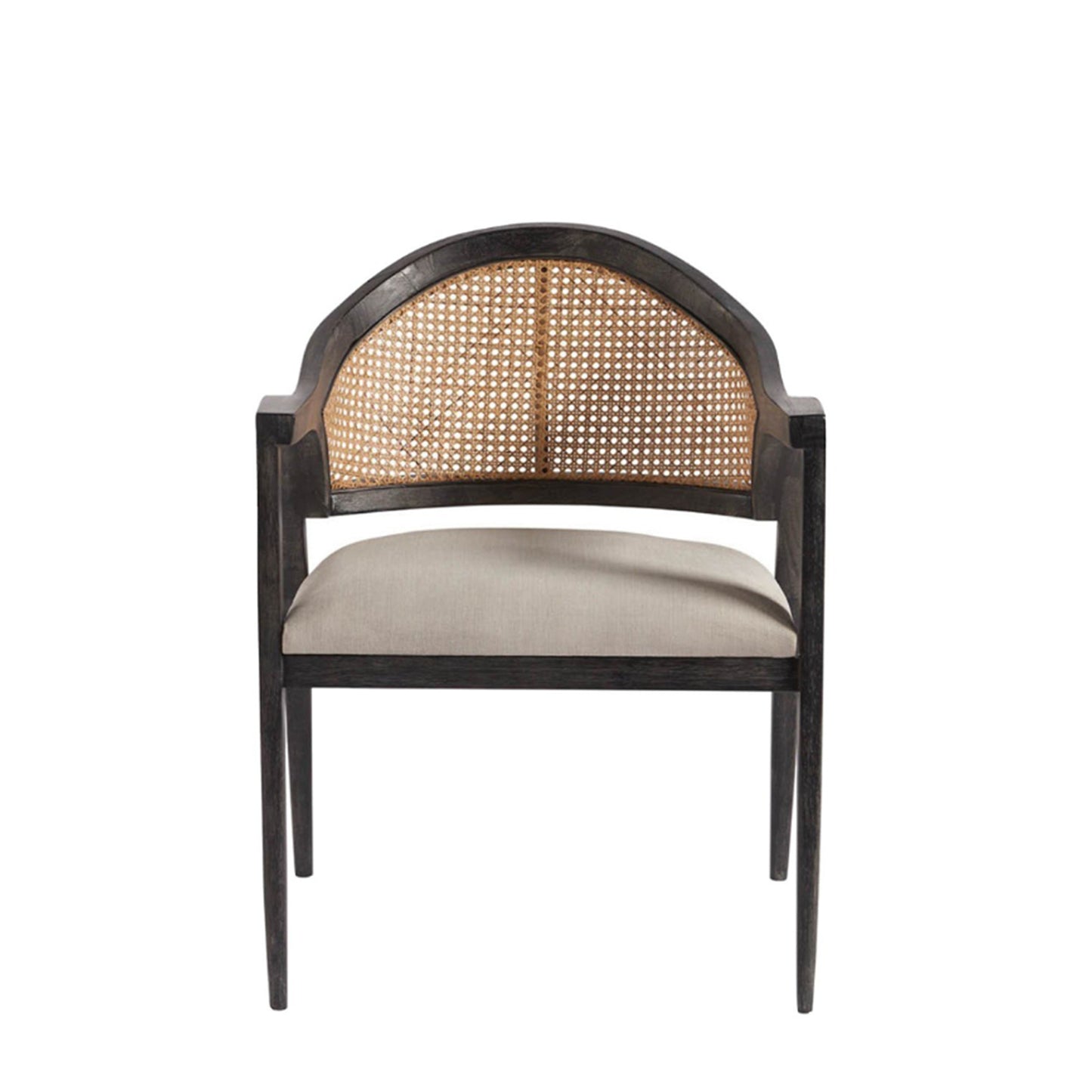 Universal Modern Upholstered Woven Back Accent Chair in Onyx Frame