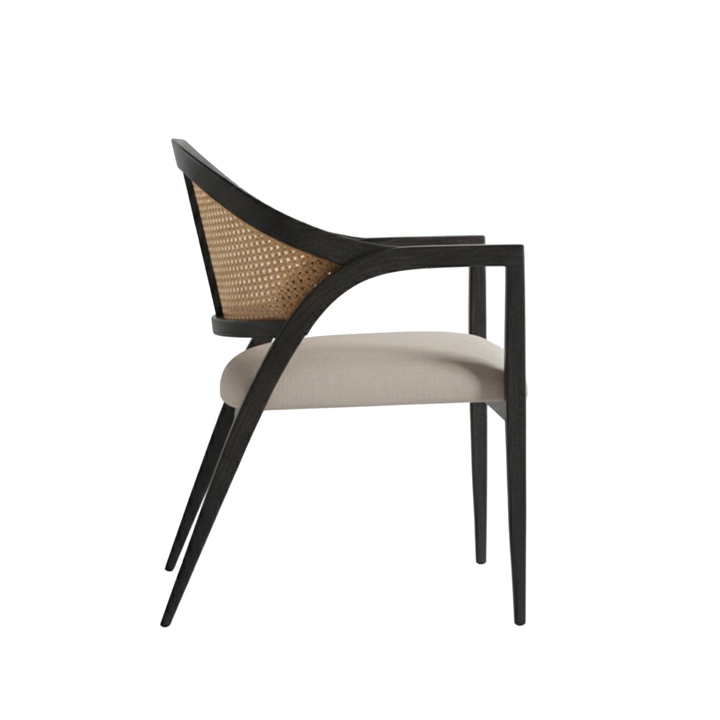 Universal Modern Upholstered Woven Back Accent Chair in Onyx Frame