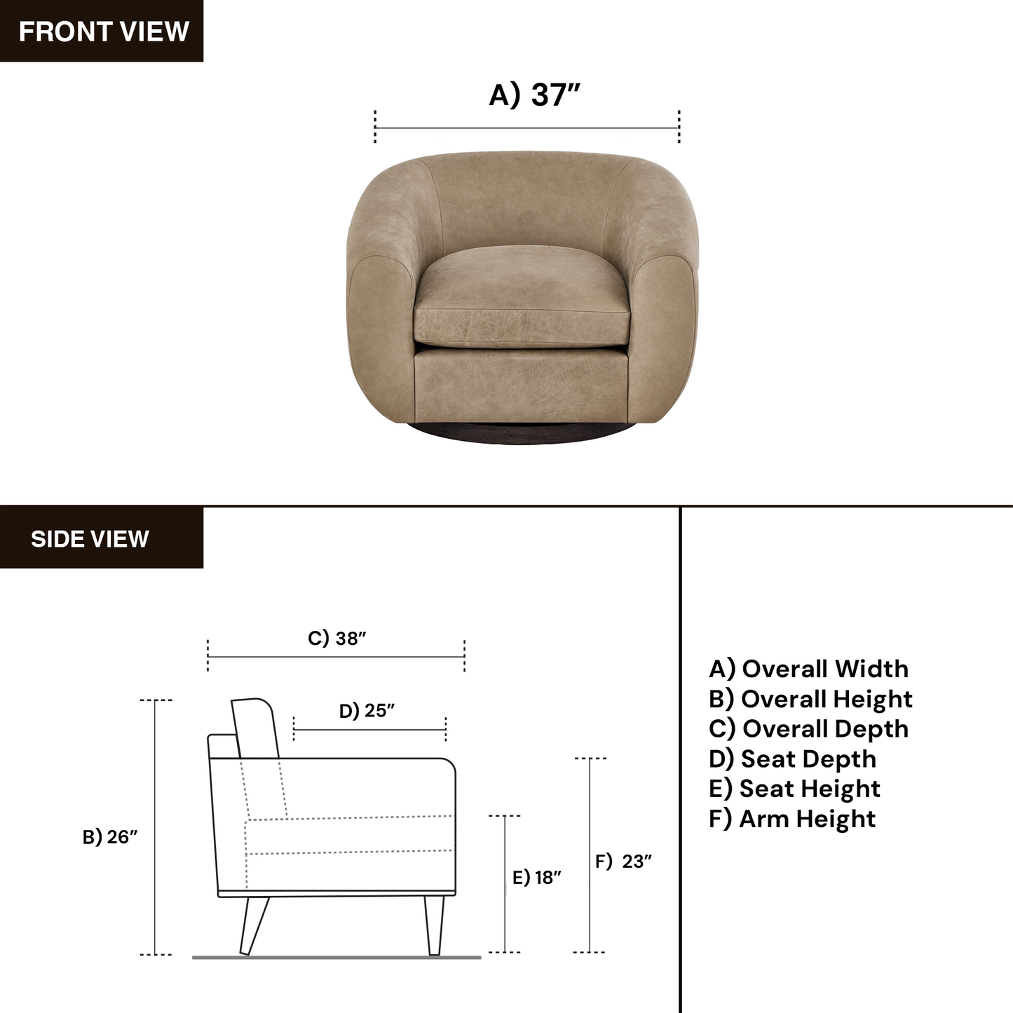 Universal Fitz Fabric And Leather Swivel Chair