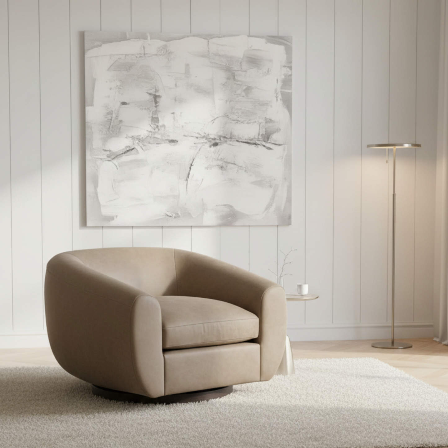 Universal Fitz Fabric And Leather Swivel Chair