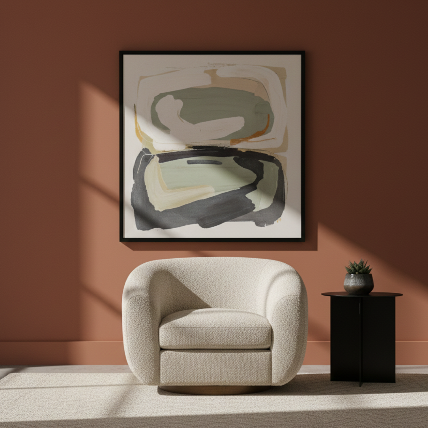 Universal Fitz Fabric And Leather Swivel Chair