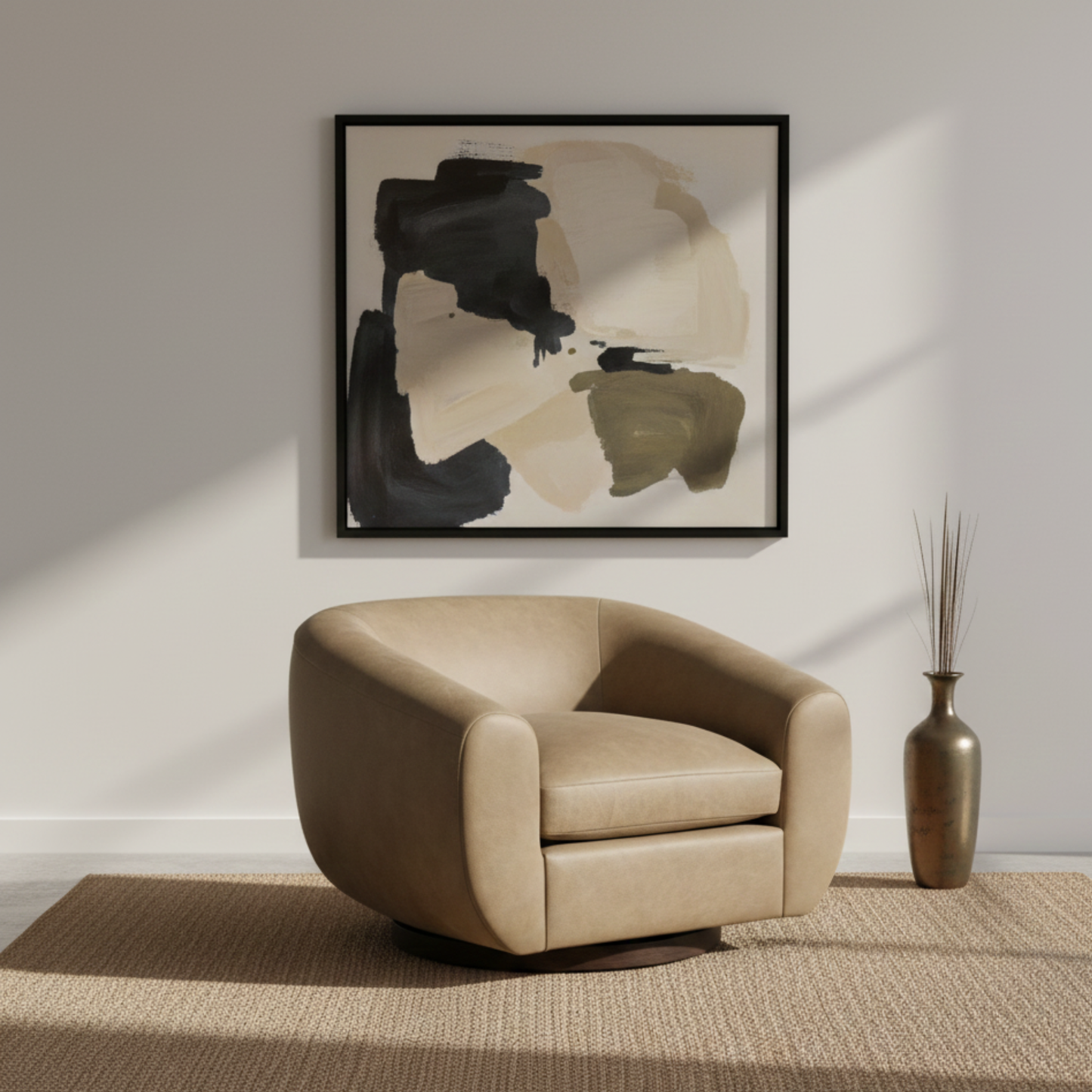 Universal Fitz Fabric And Leather Swivel Chair