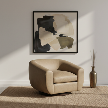 Universal Fitz Fabric And Leather Swivel Chair