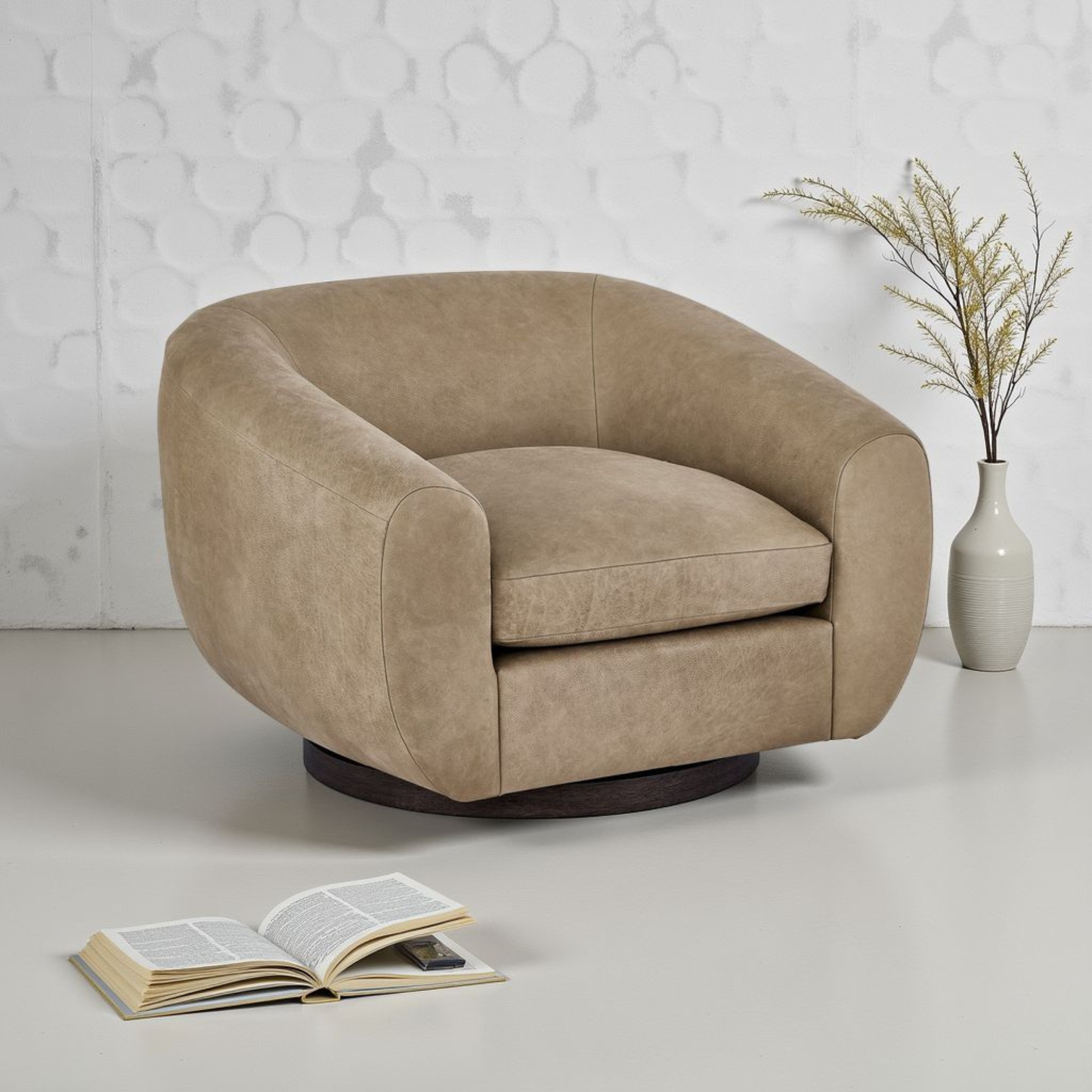 Universal Fitz Fabric And Leather Swivel Chair