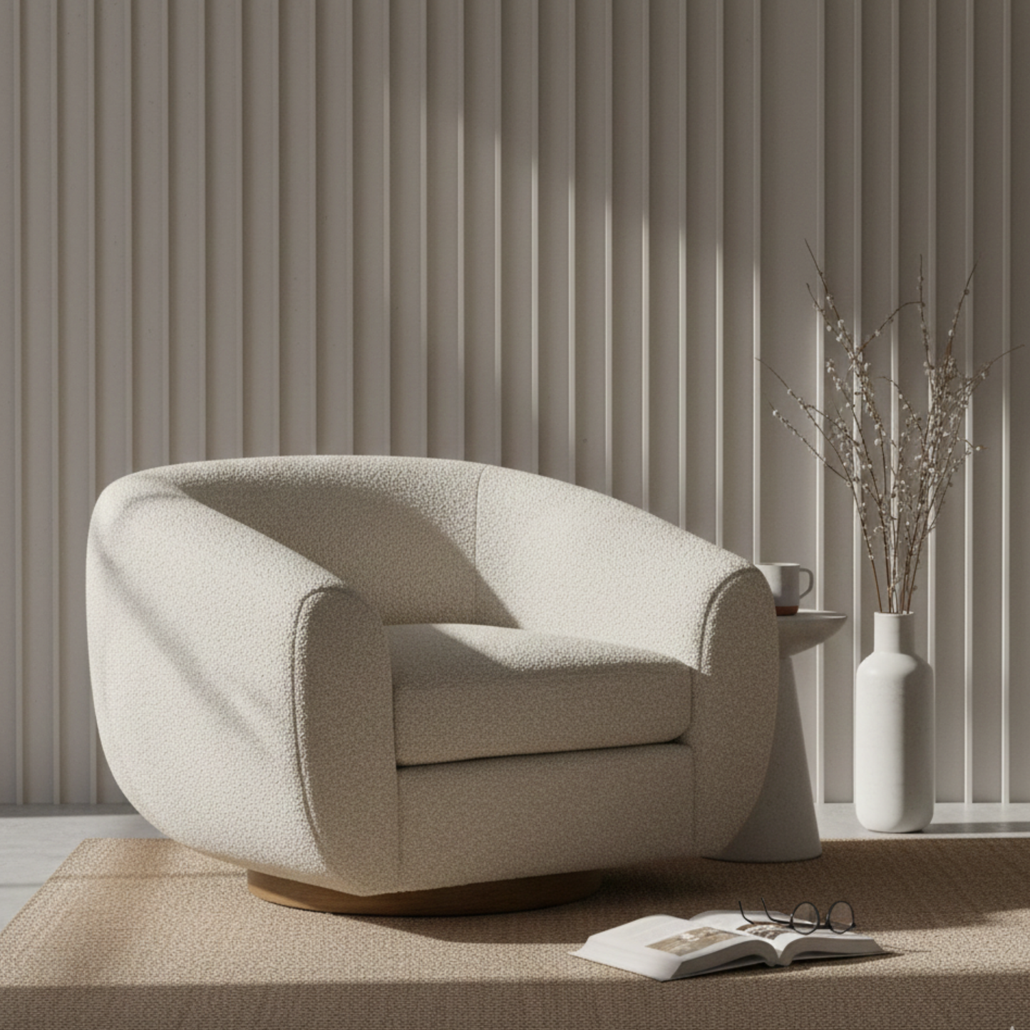 Universal Fitz Fabric And Leather Swivel Chair