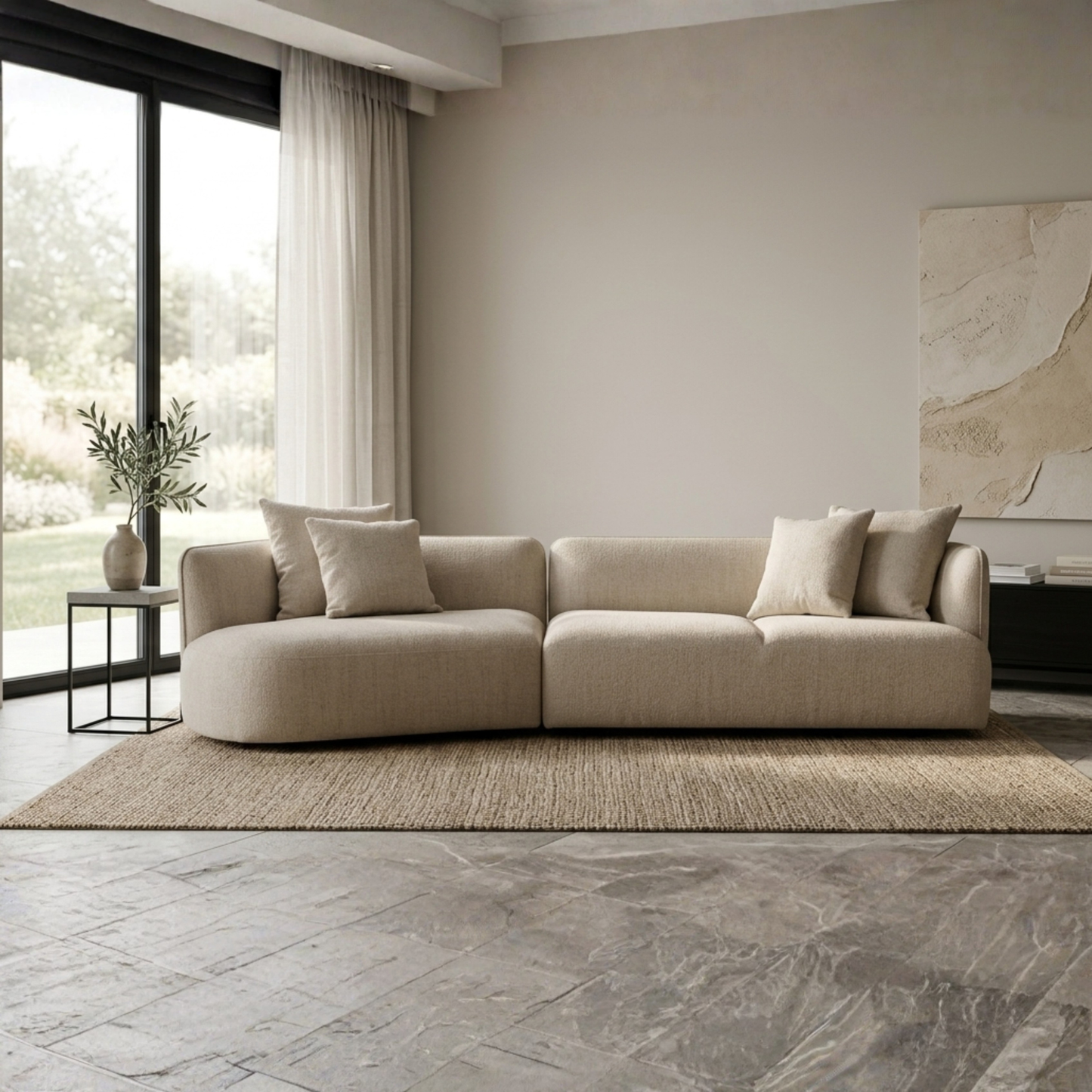 Universal Furniture Danica Fabric Sectional with Accent Pillows