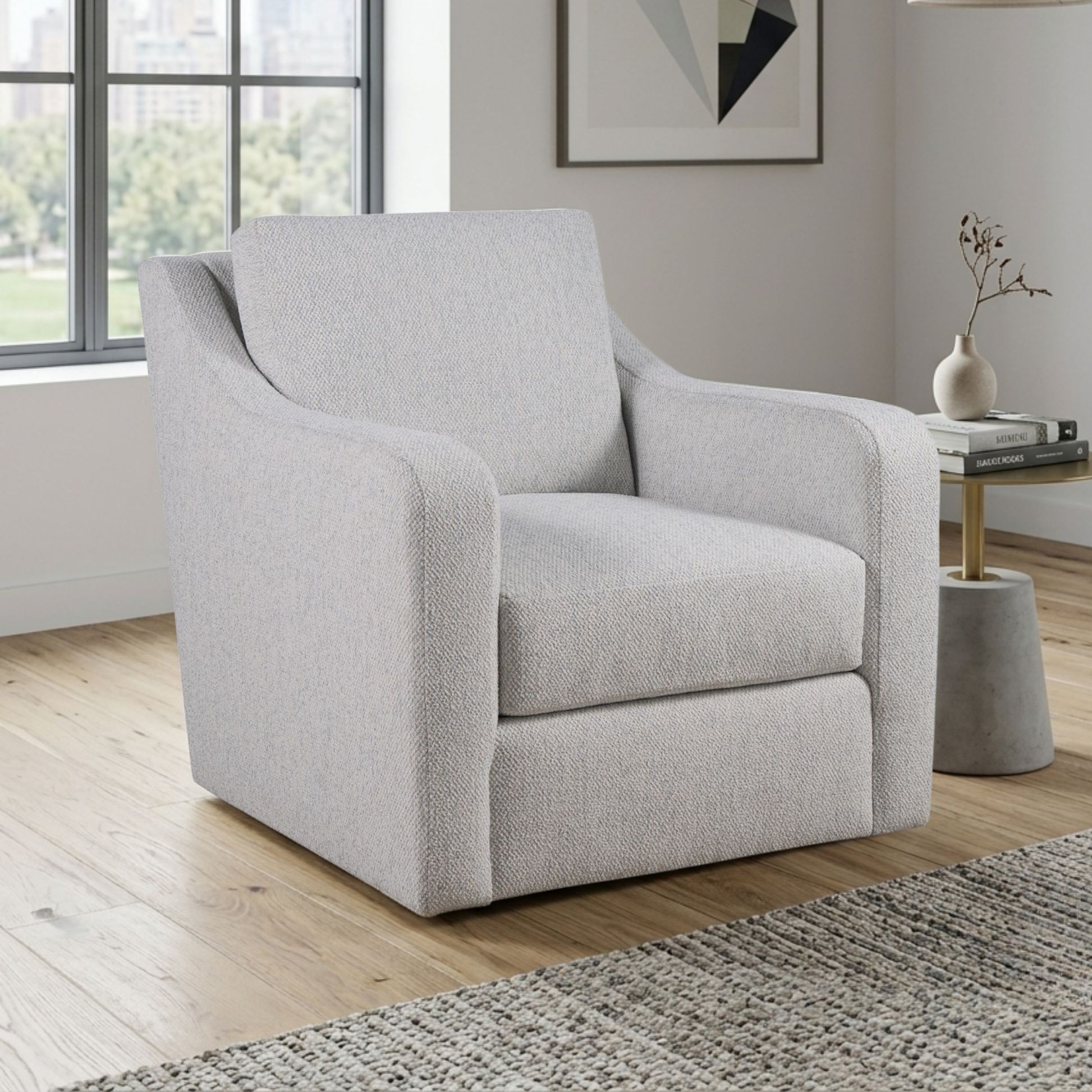 Universal Furniture Filmore Upholstered Swivel Chair-Comfort Design Furniture
