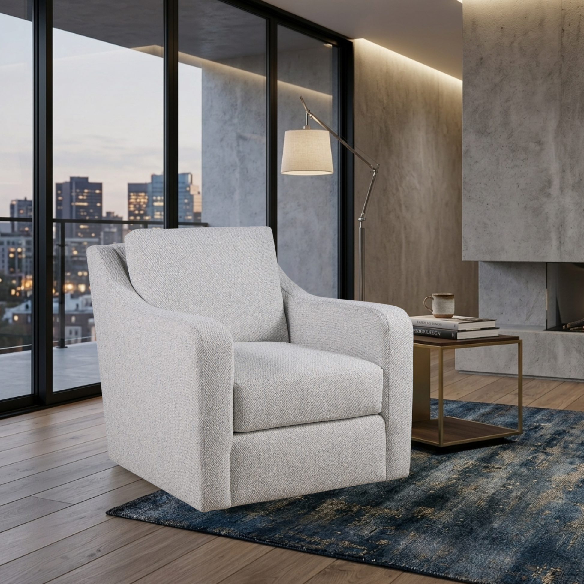 Universal Furniture Filmore Upholstered Swivel Chair-Comfort Design Furniture
