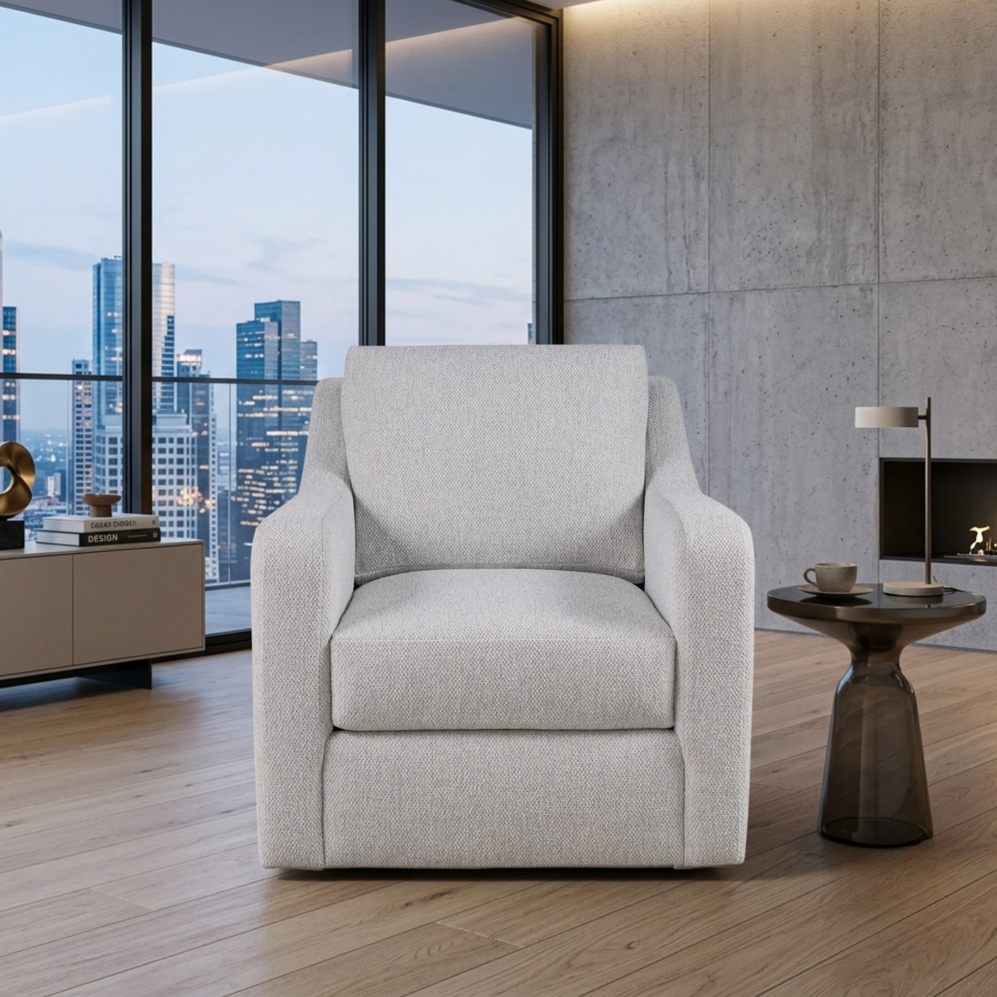 Universal Furniture Filmore Upholstered Swivel Chair-Comfort Design Furniture
