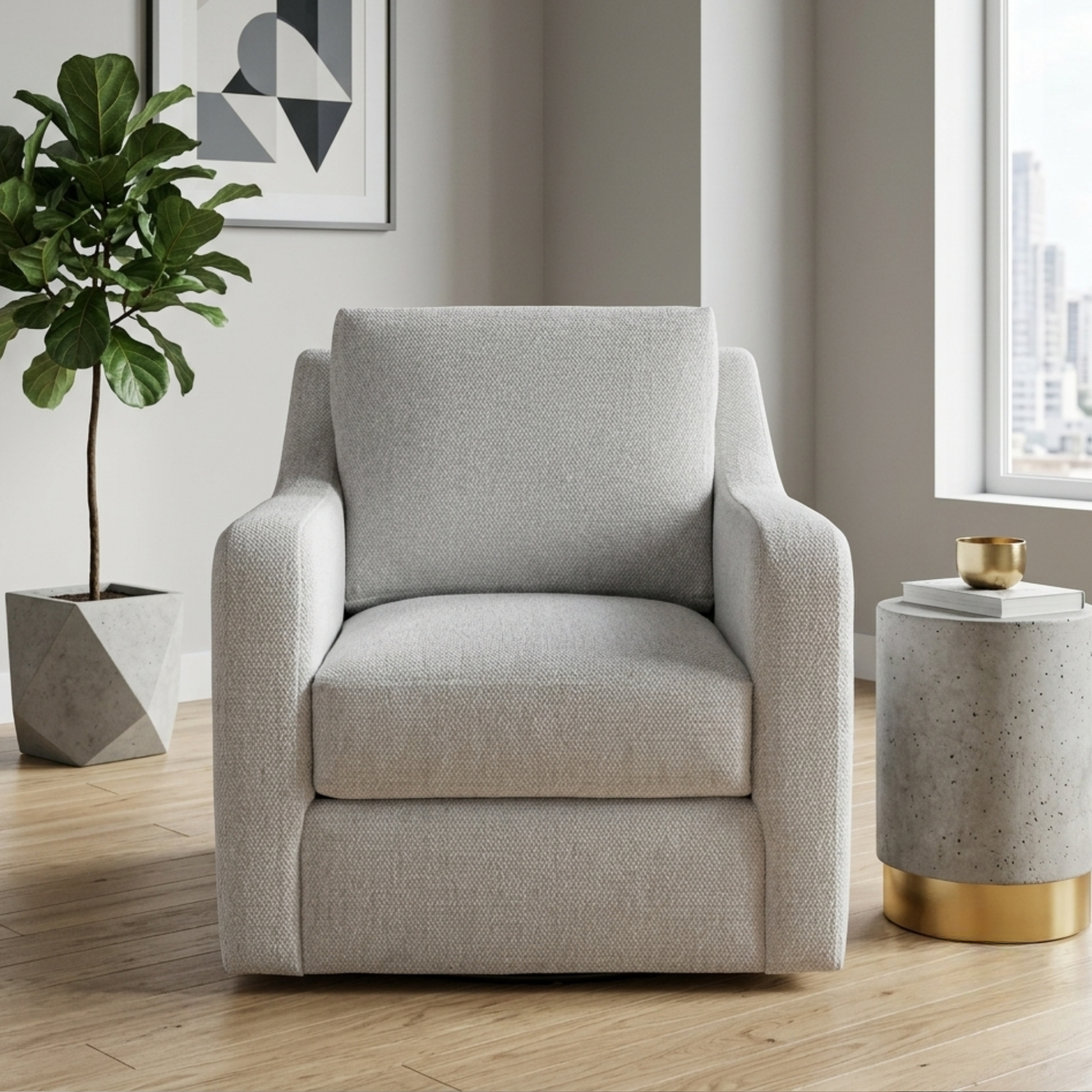 Universal Furniture Filmore Upholstered Swivel Chair-Comfort Design Furniture
