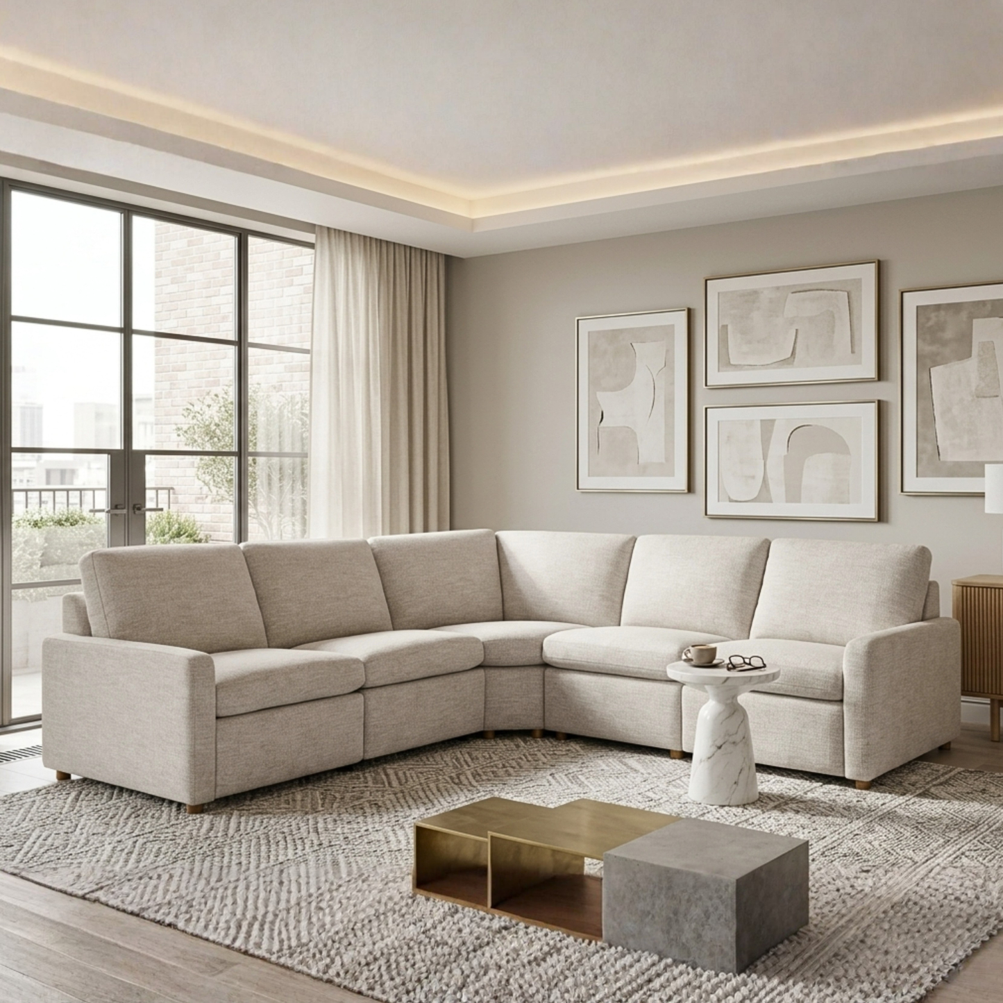 Universal  Furniture Hyde Fabric 5-Piece Power Dual Motion Reclining Sectional Sofa