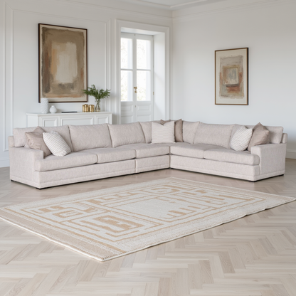 Universal Hadlee Sectional Sofa with Plush Throw Pillows