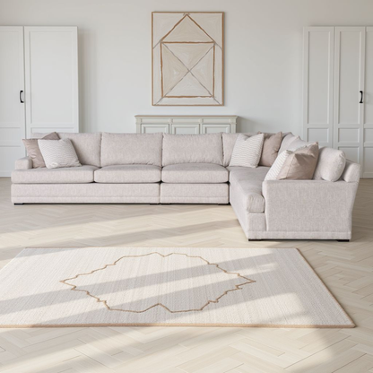 Universal Hadlee Sectional Sofa with Plush Throw Pillows