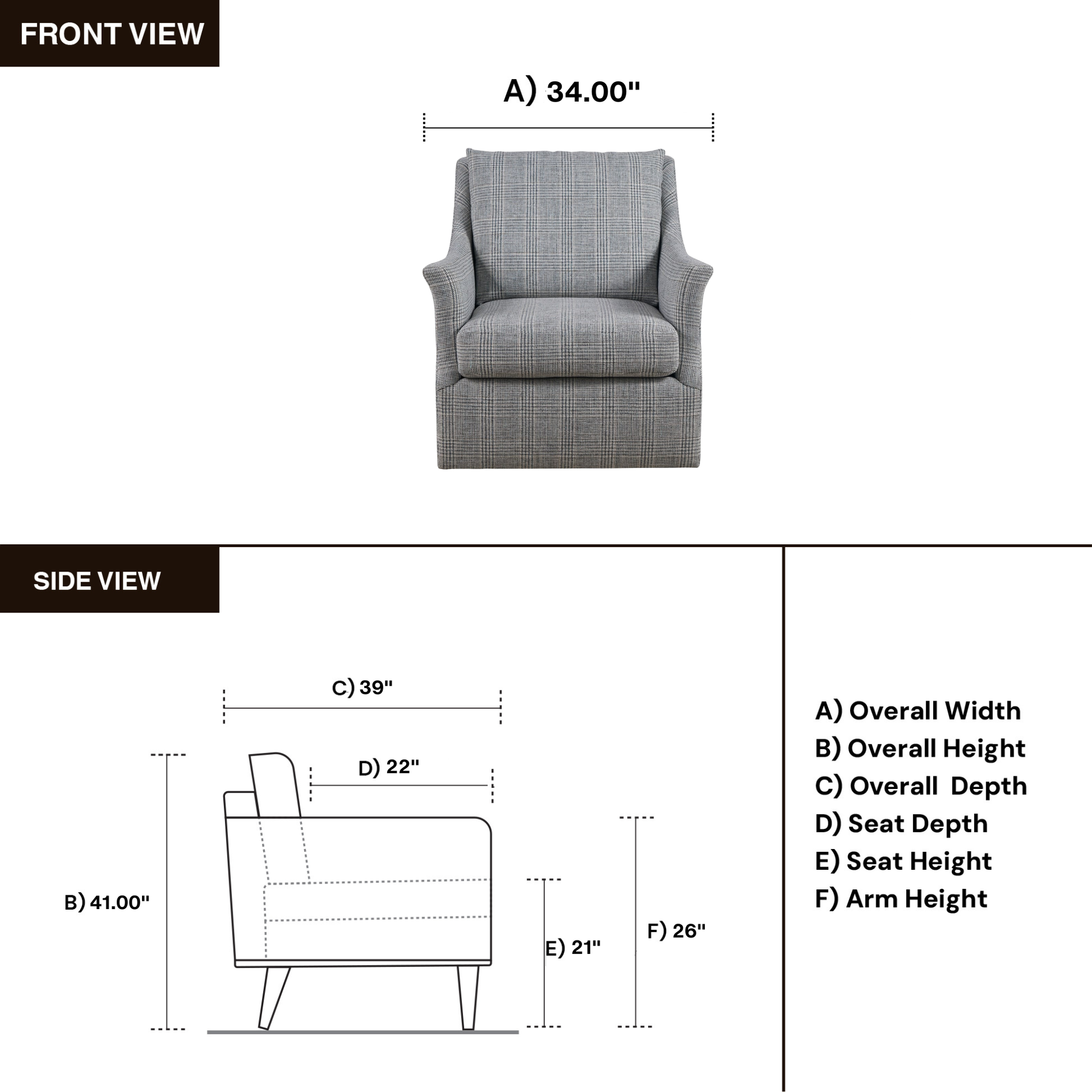 Universal Henri Fabric Swivel Chair-Comfort Design