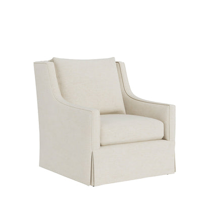 Universal Hudson Fabric Beige Swivel Chair with Ivory Finish