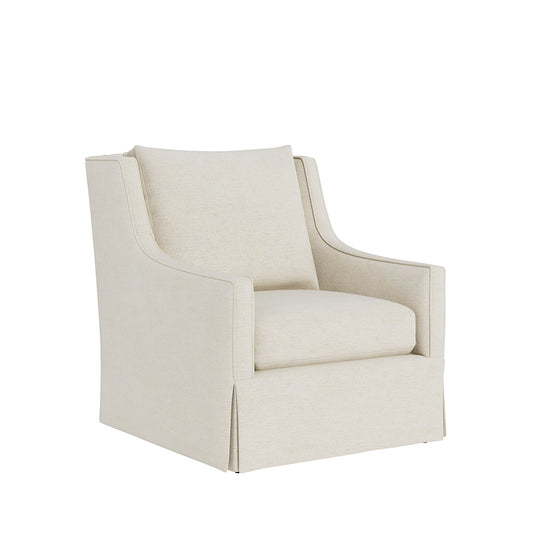 Universal Hudson Fabric Beige Swivel Chair with Ivory Finish