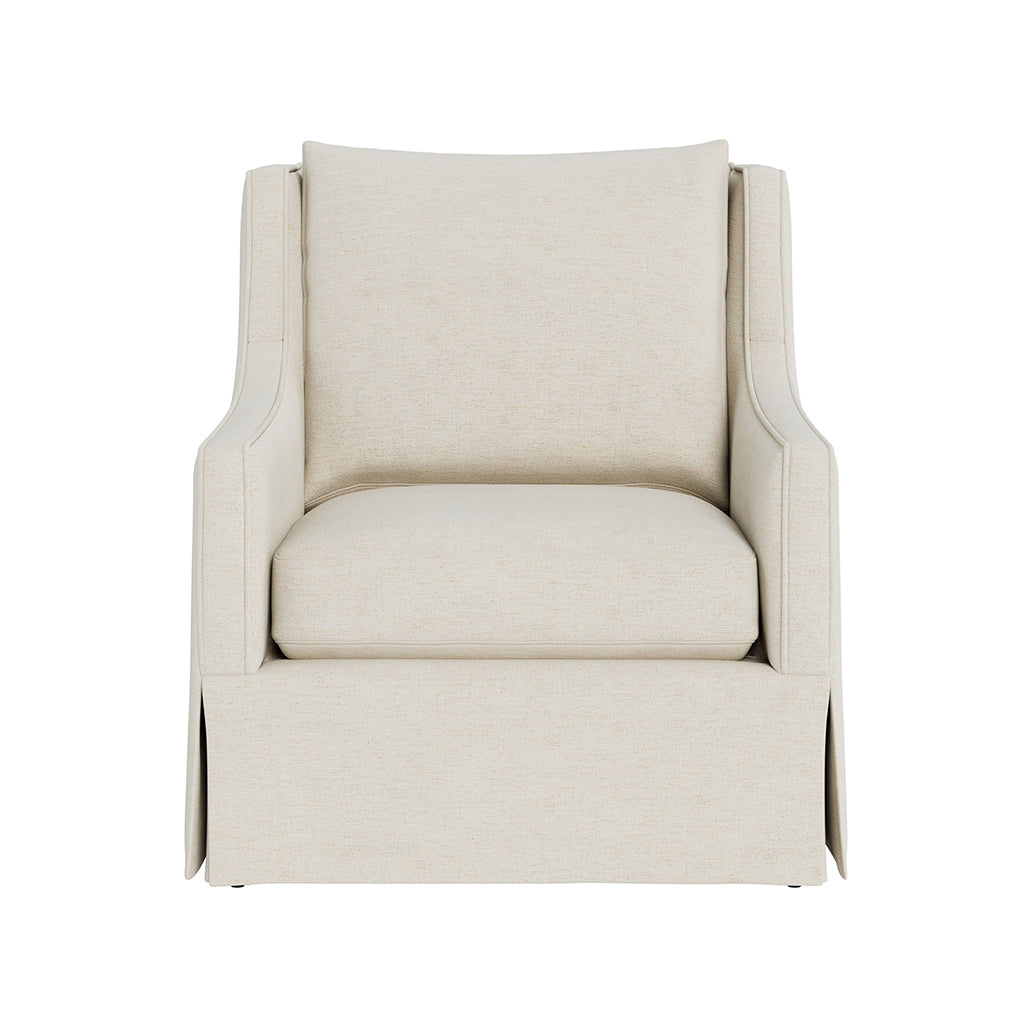 Universal Hudson Fabric Beige Swivel Chair with Ivory Finish
