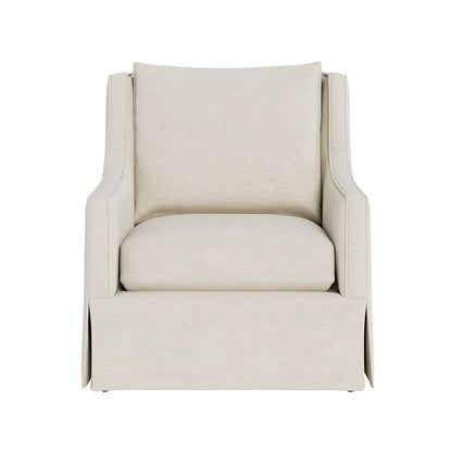 Universal Hudson Fabric Beige Swivel Chair with Ivory Finish