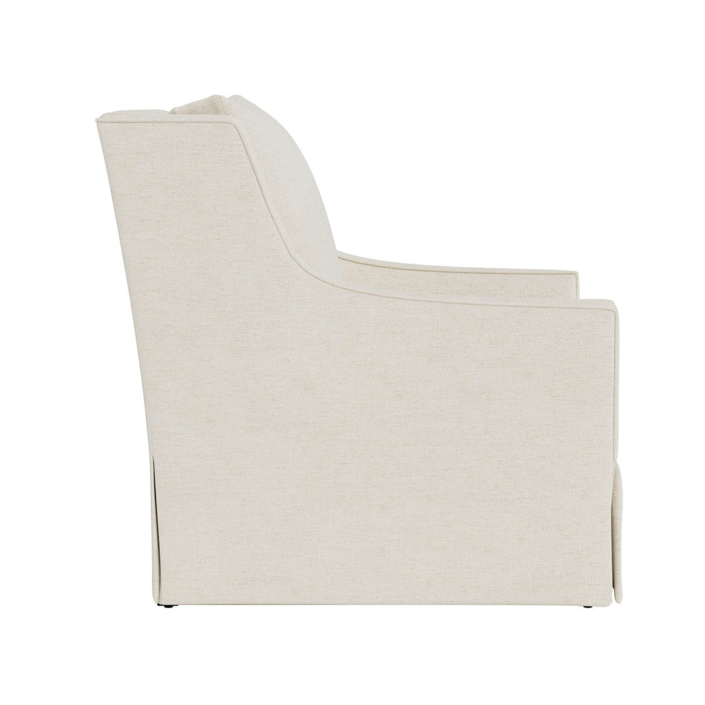 Universal Hudson Fabric Beige Swivel Chair with Ivory Finish