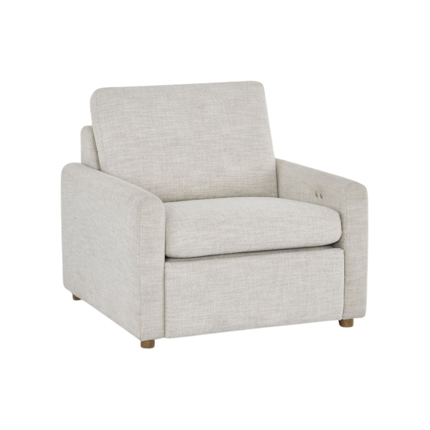 Universal Hyde Fabric Recliner Chair With Oak Base