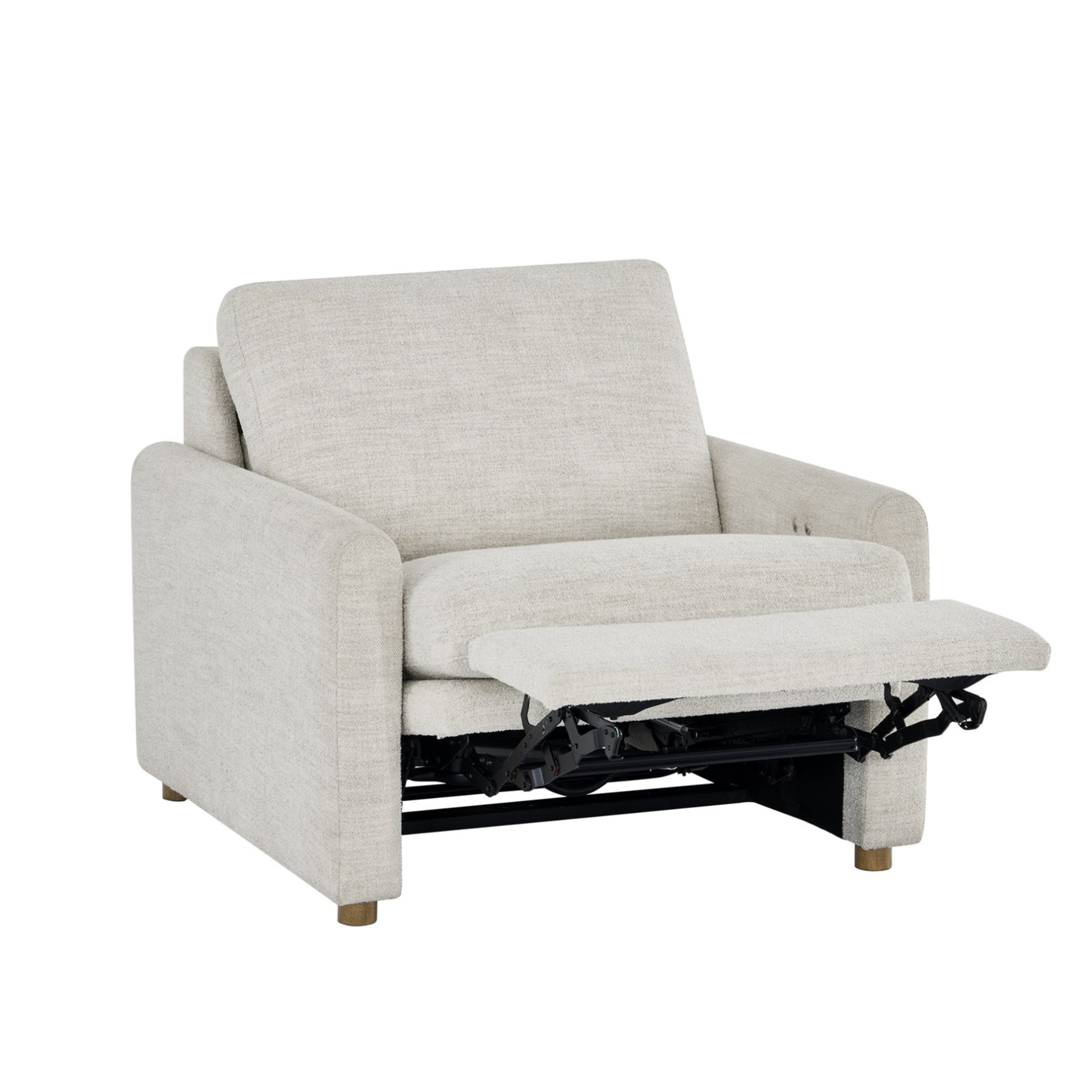 Universal Hyde Fabric Recliner Chair With Oak Base