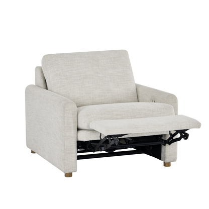 Universal Hyde Fabric Recliner Chair With Oak Base