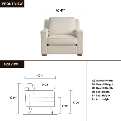 Universal Leah Fabric Rectangular Sofa Chair