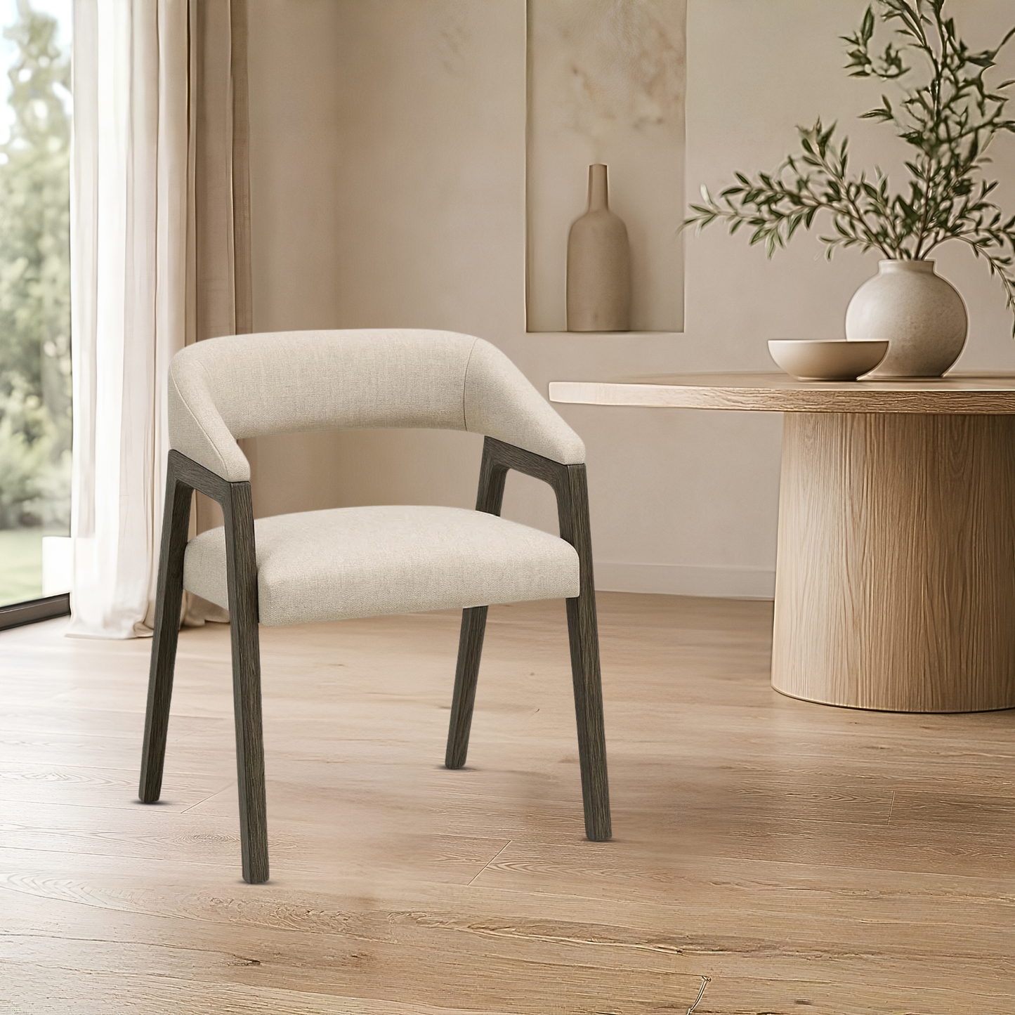 Universal Veil Upholstered Dining Chair-Comfort Design