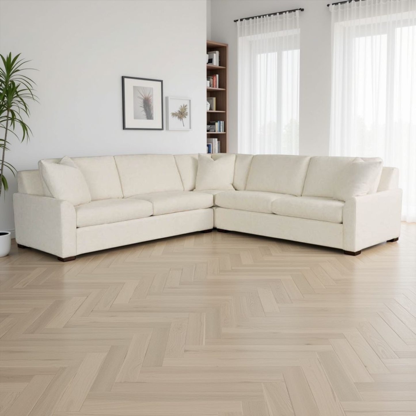 Universal Anna Fabric L Shaped Sectional Sofa