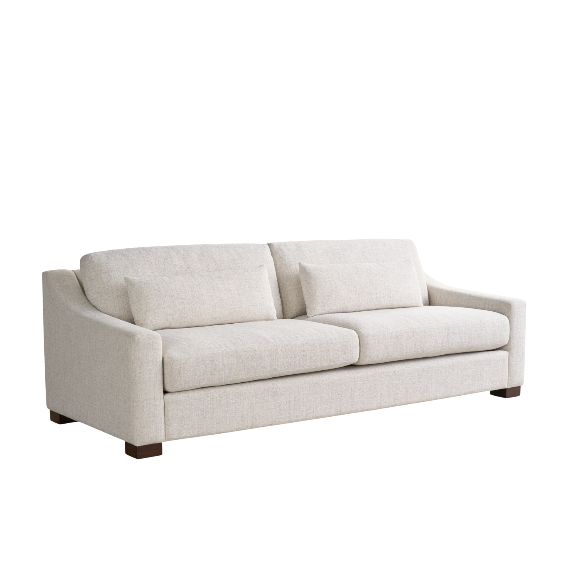Universal Brooklyn White Fabric Sofa With Throw Pillows-ComfortDesign