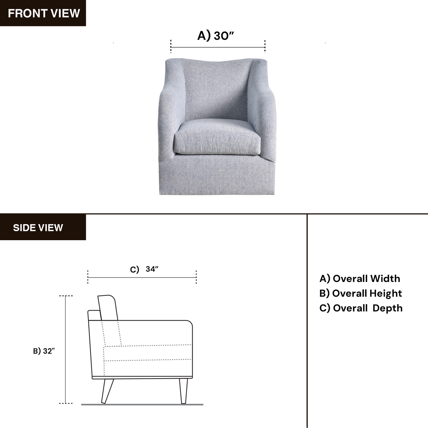 Universal Fabric Camille Swivel Chair