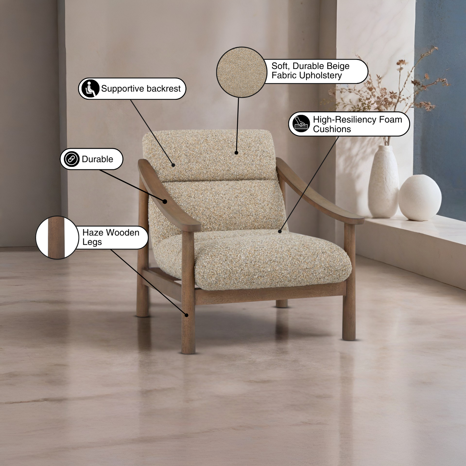 Universal Colt Modern Upholstered Occasional Chair-Comfort Design