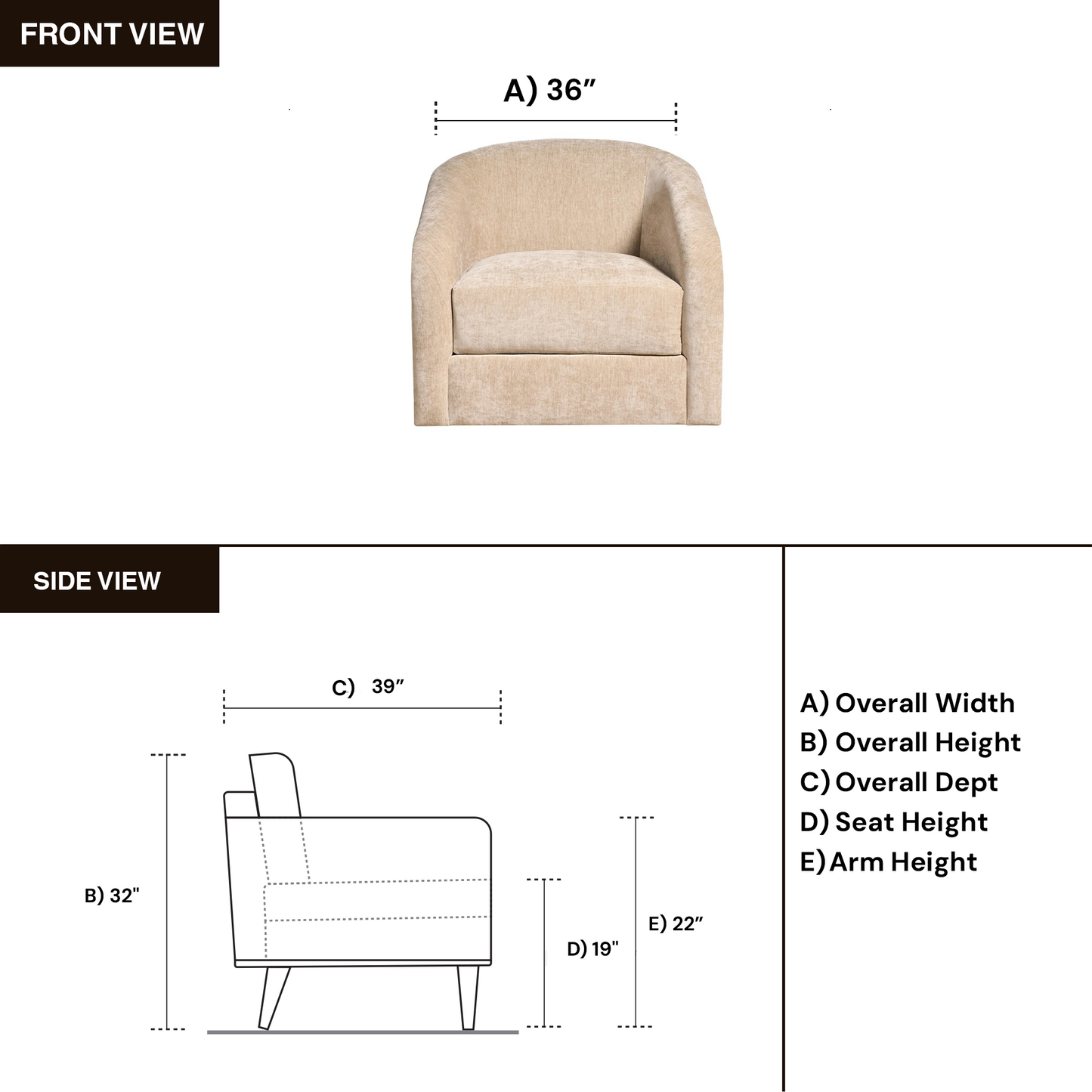 Universal Fabric Dylan Swivel Chair