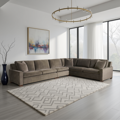 Universal Fletcher Sectional Sofa with Plush Pillows