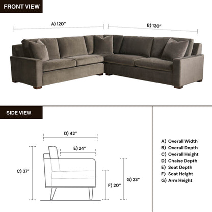 Universal Fletcher Sectional Sofa with Plush Pillows