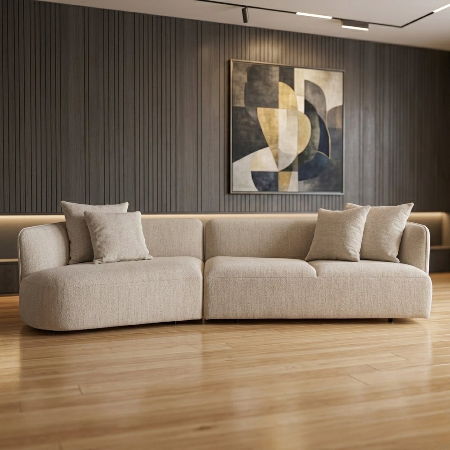 Universal Furniture Danica Fabric Sectional with Accent Pillows