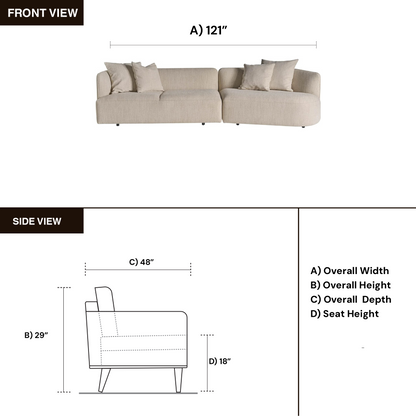 Universal Furniture Danica Fabric Sectional with Accent Pillows