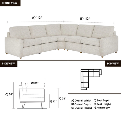Universal  Furniture Hyde Fabric 5-Piece Power Dual Motion Reclining Sectional Sofa